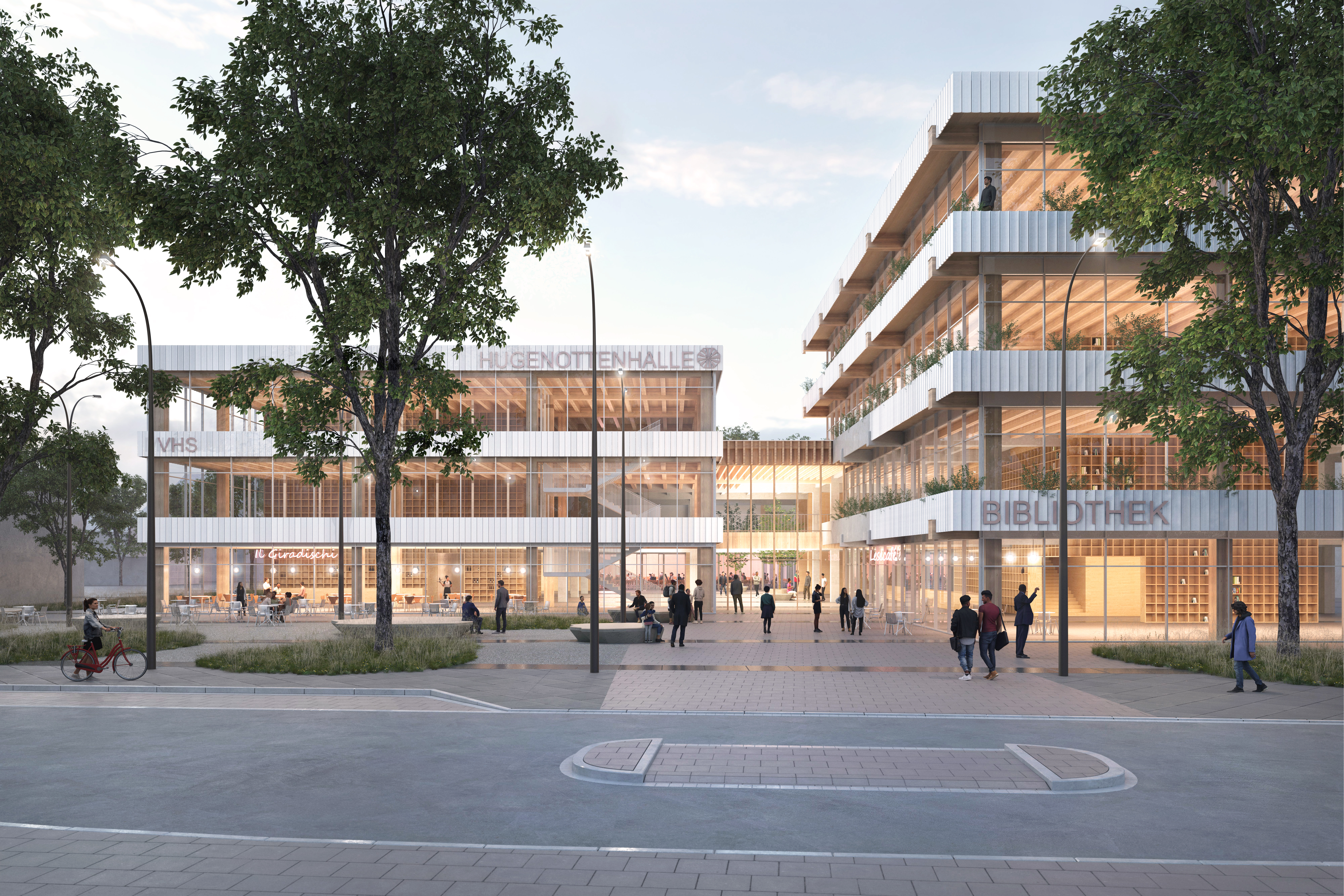 Aussenperspektive Hugenottenhalle Entwurf