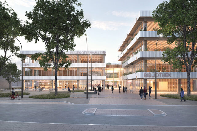 Aussenperspektive Hugenottenhalle Entwurf