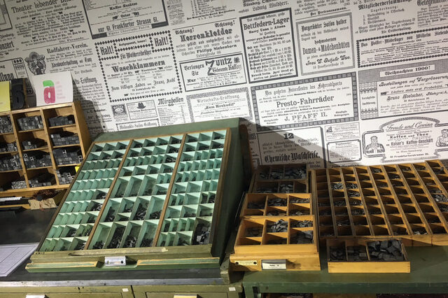 Druvckerpresse Buchstabensatz