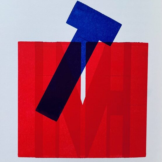 Vom Typenhebel, Druck auf Büttenpapier, Buchillustration aus Heinz G. Hahs: Hafenkonzert, Patio Verlag Darmstadt und Dreieich, 2005